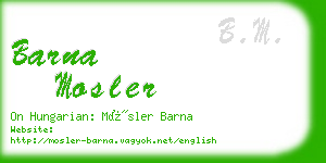 barna mosler business card